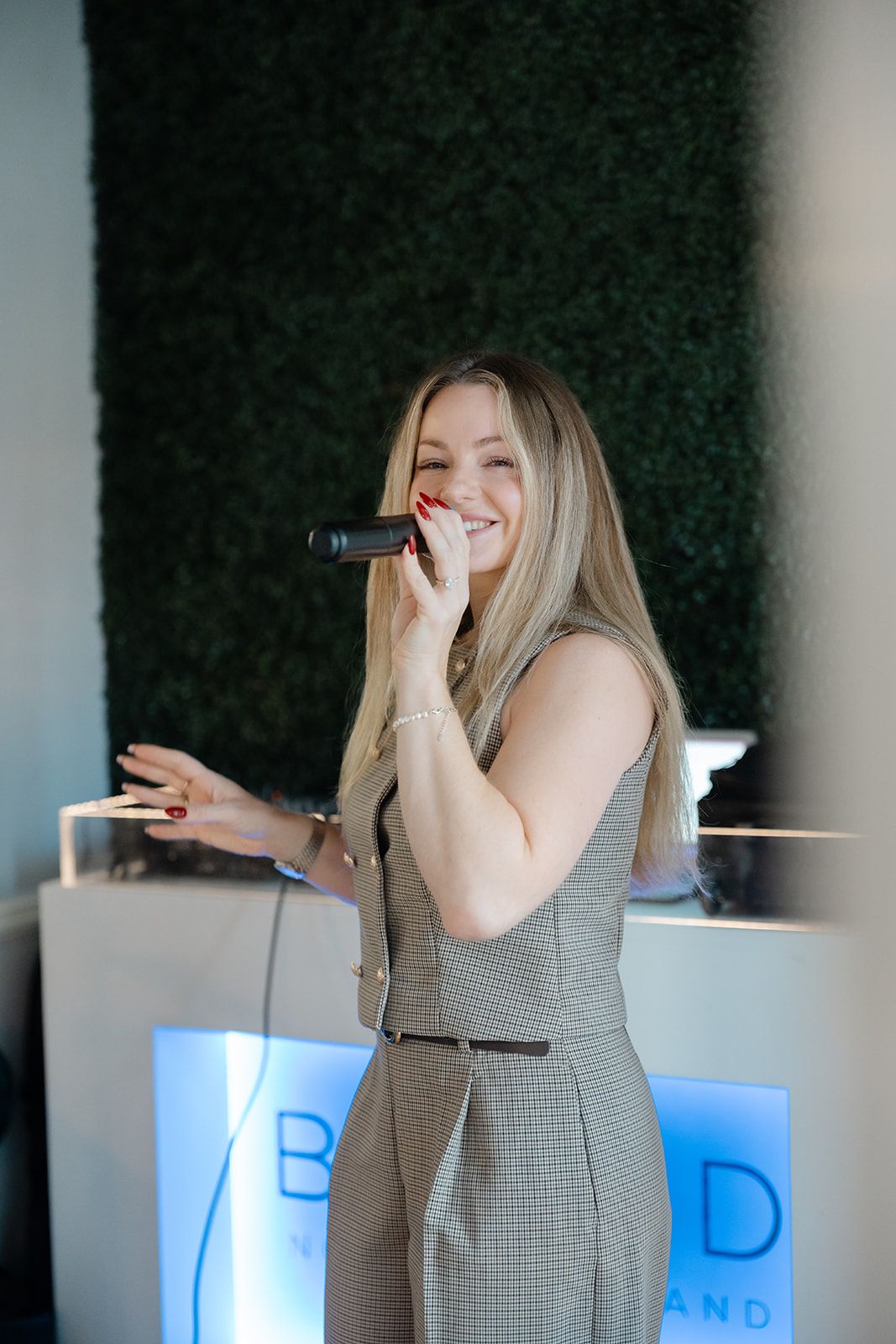 Abigail singing at a private event